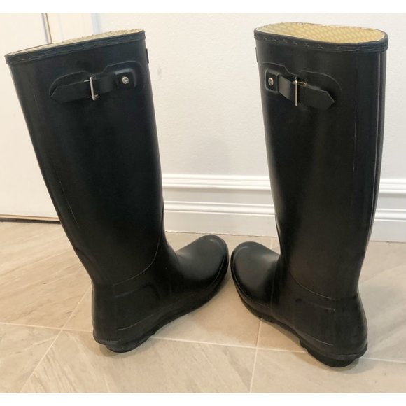 HUNTER ORIGINAL MATTE BLACK TALL RAIN BOOT - Picture 9 of 14